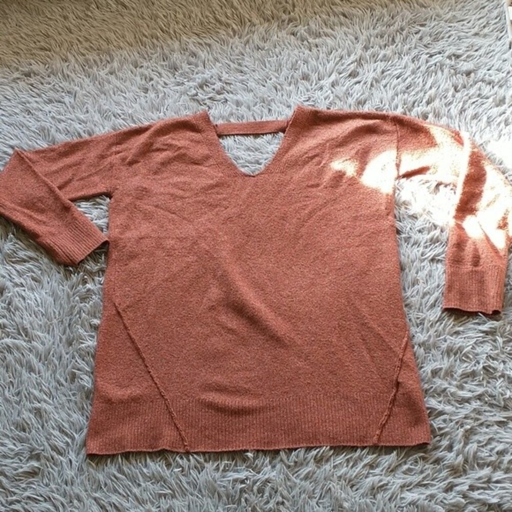 Maurice's Cinnamon Brown V Neck Dolman Sleeve Bar Back Over Sized Sweater